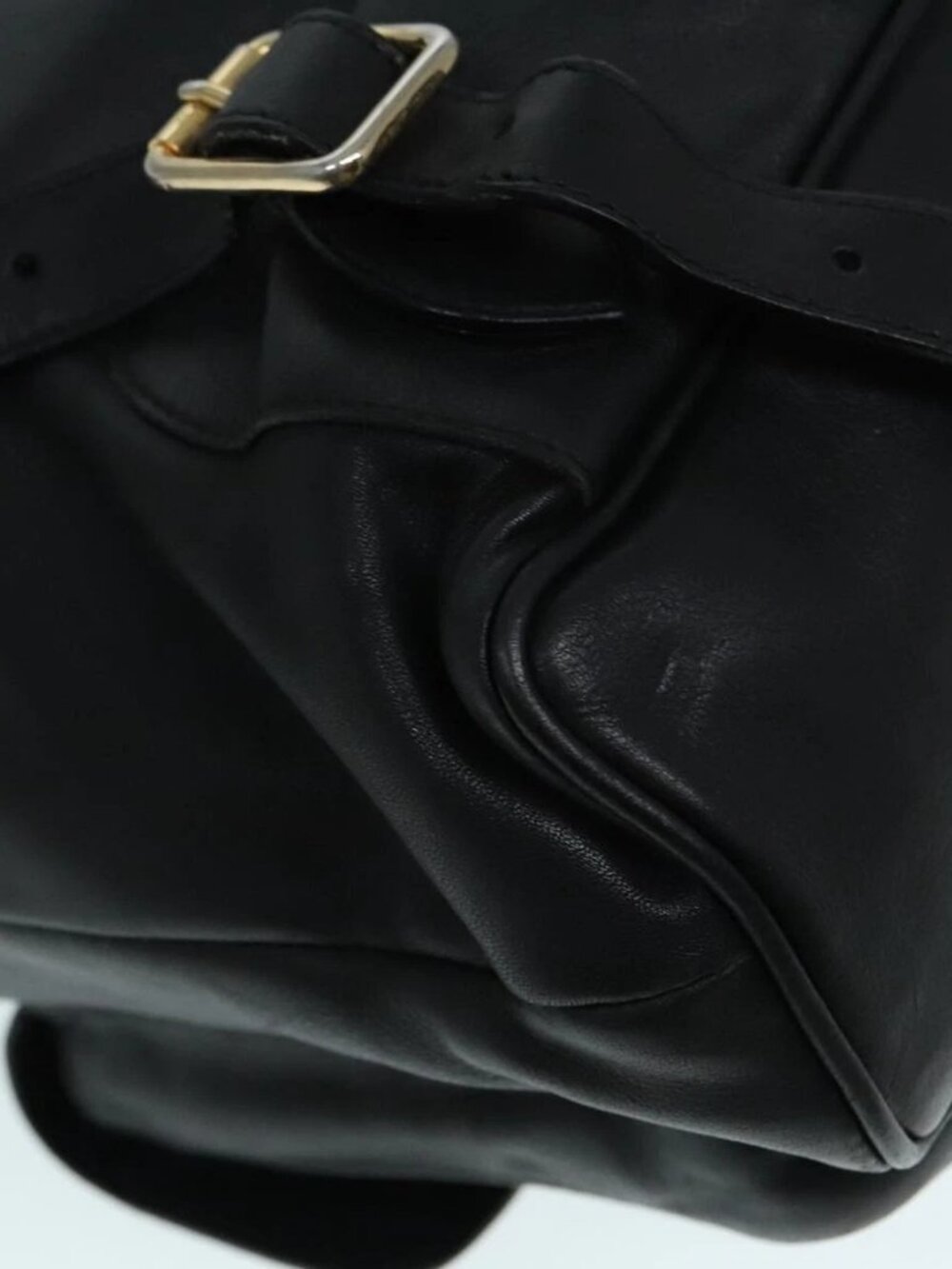 GUCCI Bamboo Backpack Leather Black Gold 008 2058 0016 Auth am6979 - Picture 5 of 16